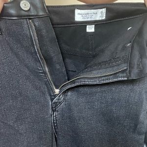 26/2s faux leather and denim Abercrombie pants